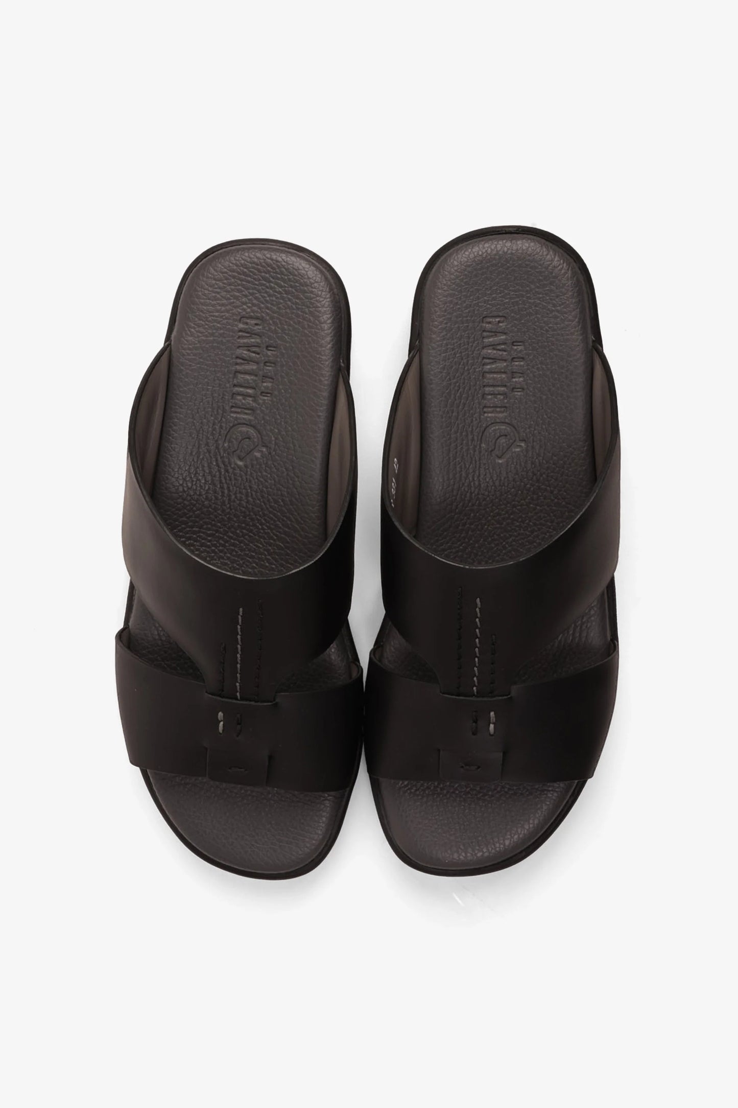 Cavalier Uomo Men's Leather Sandals Black MSDCVHAR331