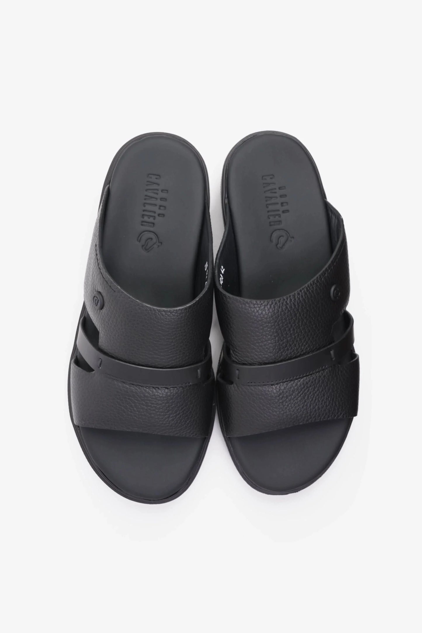 Cavalier Uomo Men's Crafted Genuine Leather Arabic Sandals Black MSDCVJS504