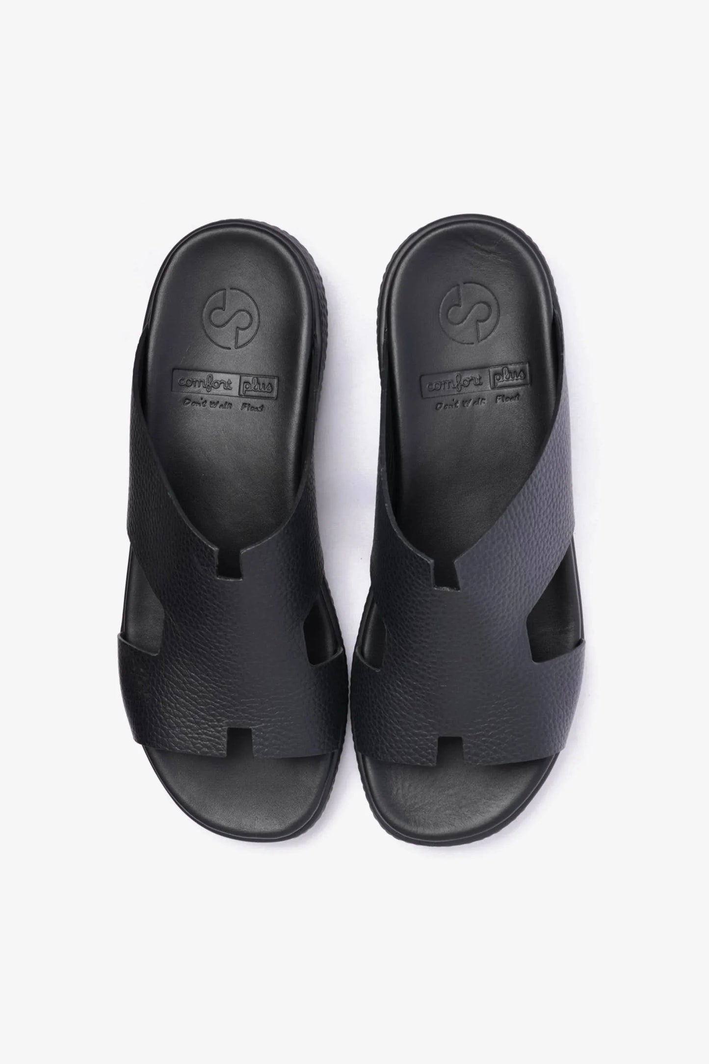 Comfort Plus Men's Classic Leather Sandals Black MSDCPD105