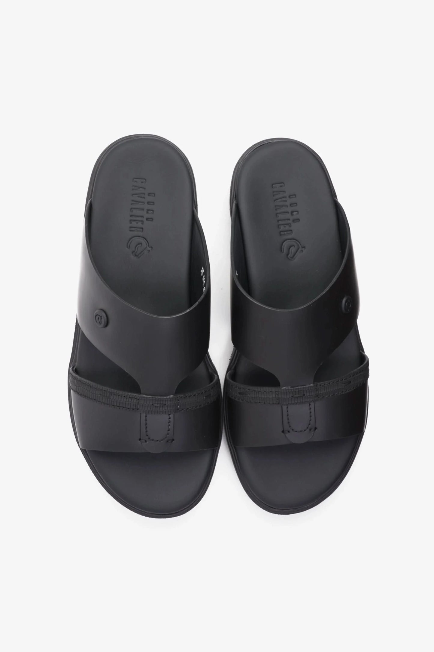 Cavalier Uomo Men's Sleek Arabic Leather Sandals Black MSDCVJS502