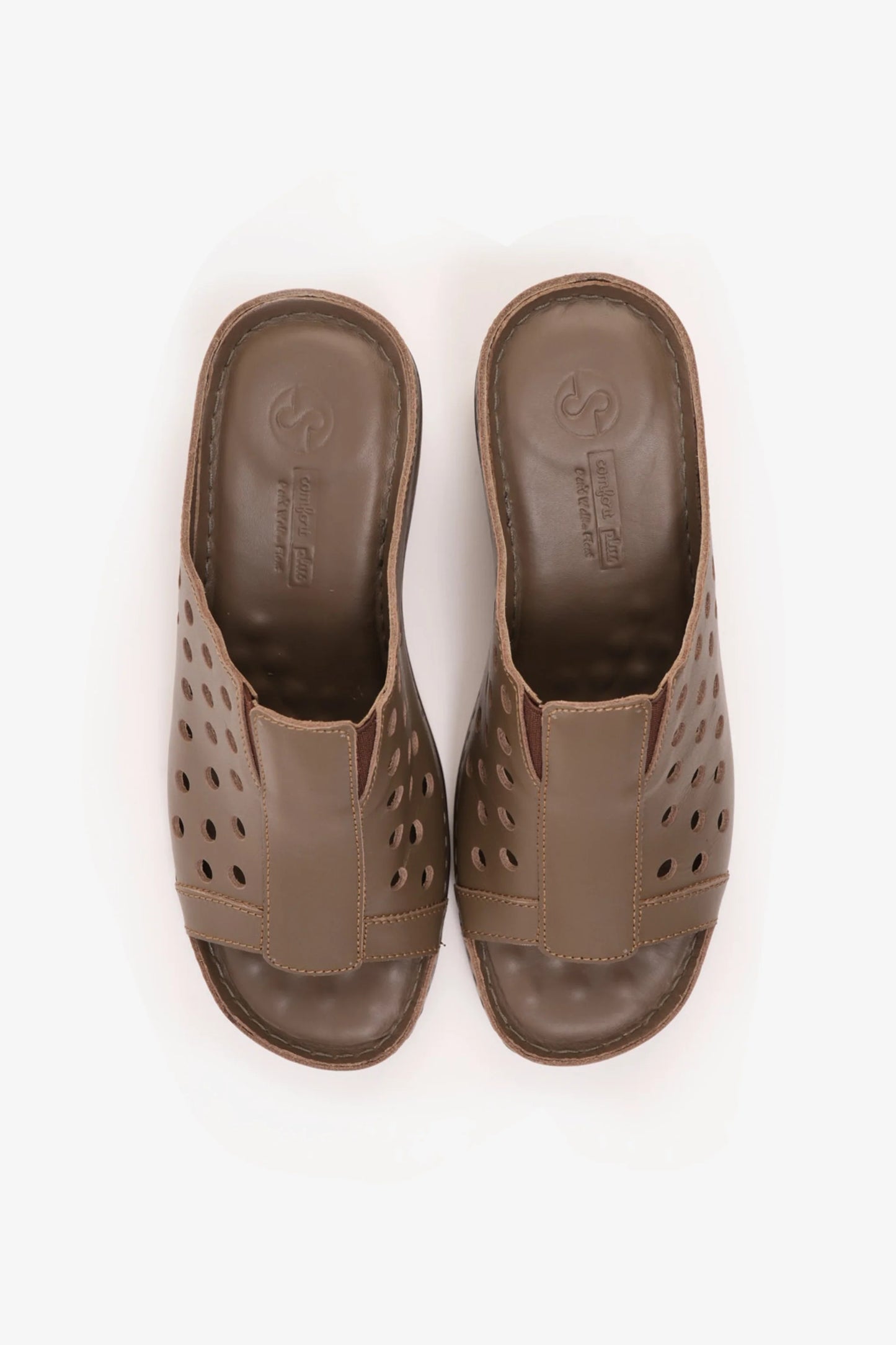 Comfort Plus Women's Perforated Wedge Sandals Truffle LSDCPGG102