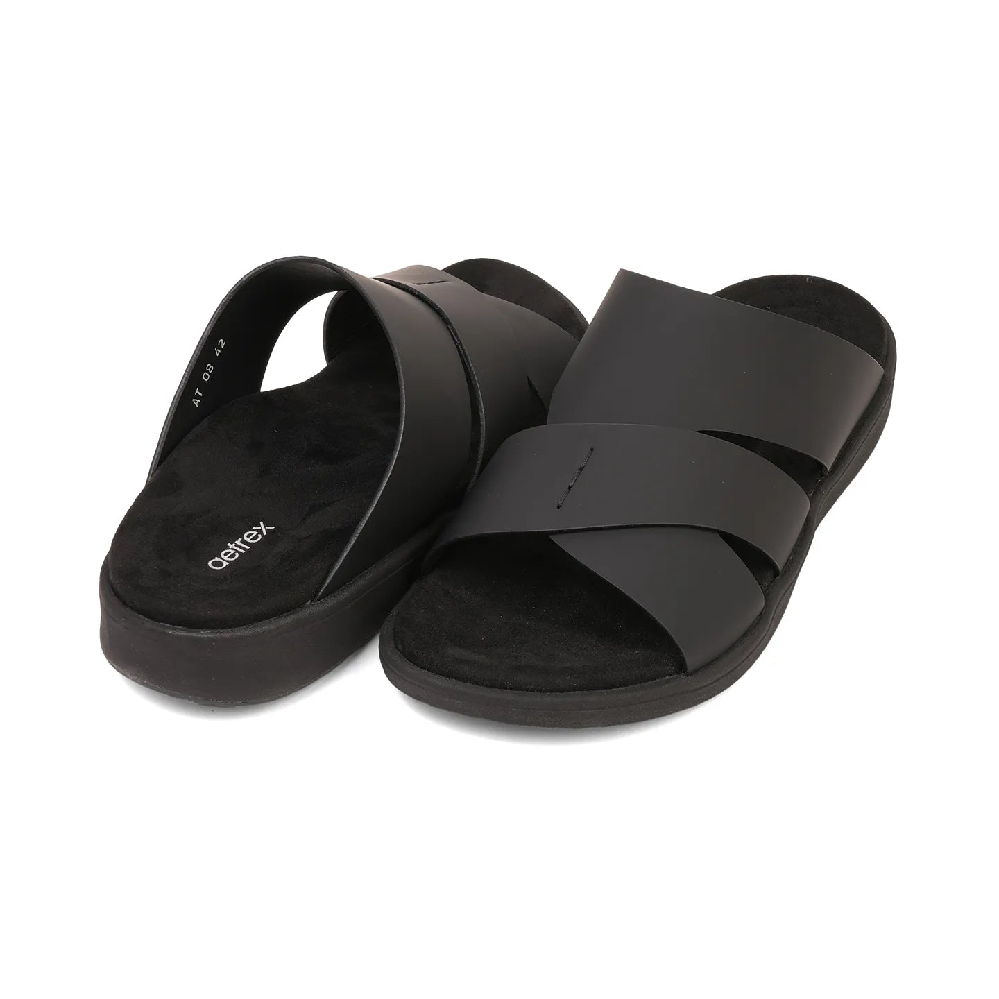 Aetrex Premium Comfort Foot Bed Arabic Sandals Black