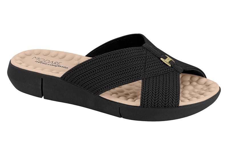 TAMANCO FEMININO ELASTICO EL/NAPA PELE STRECH BLACK