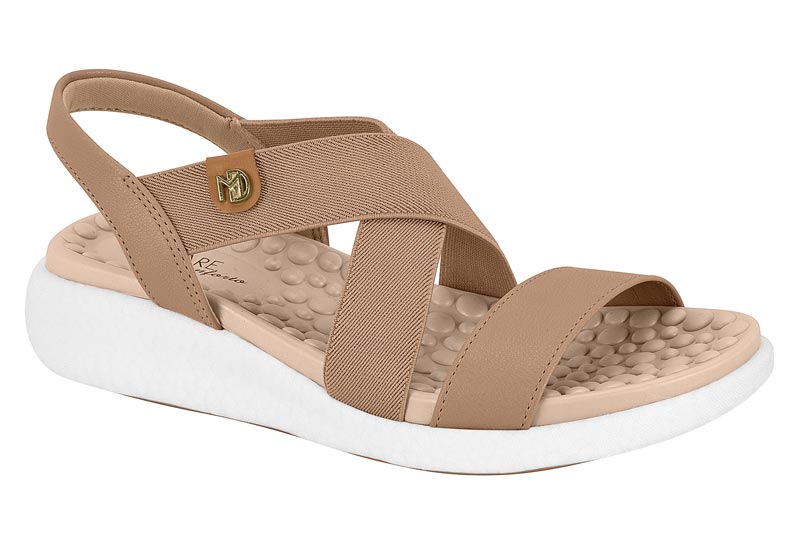 Sandália Feminina Modare Ultra Conforto Napa Floather Nature Nude