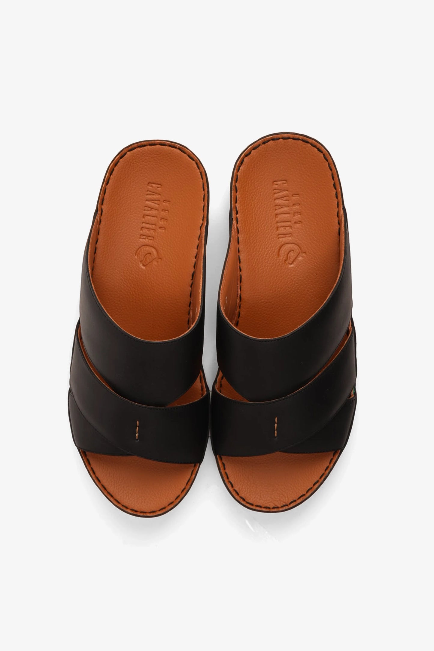 Cavalier Uomo Men's Leather Arabic Sandals Black MSDCV1108