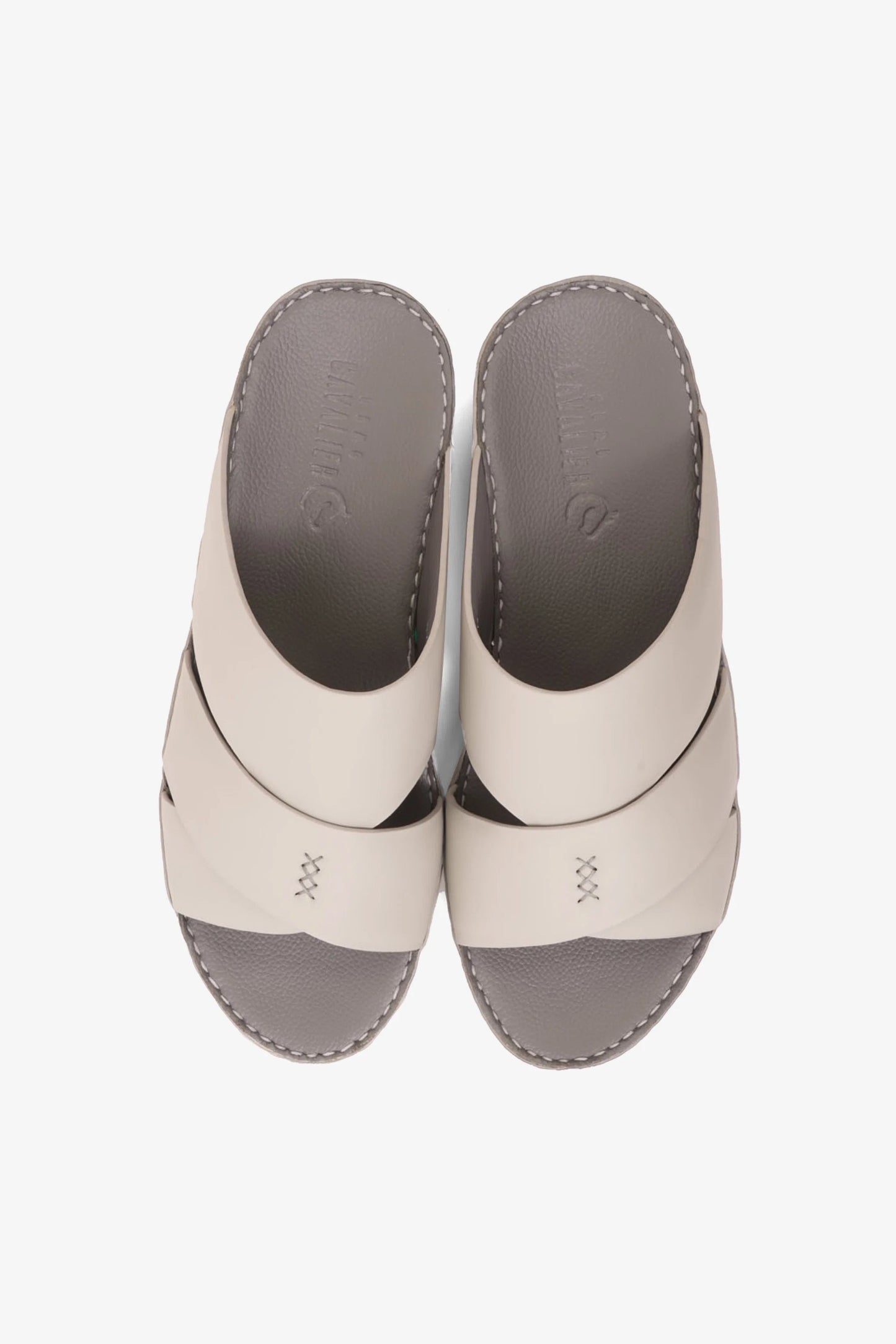 Cavalier Uomo Men's Elite Leather Arabic Sandals Light Grey MSDCV1120
