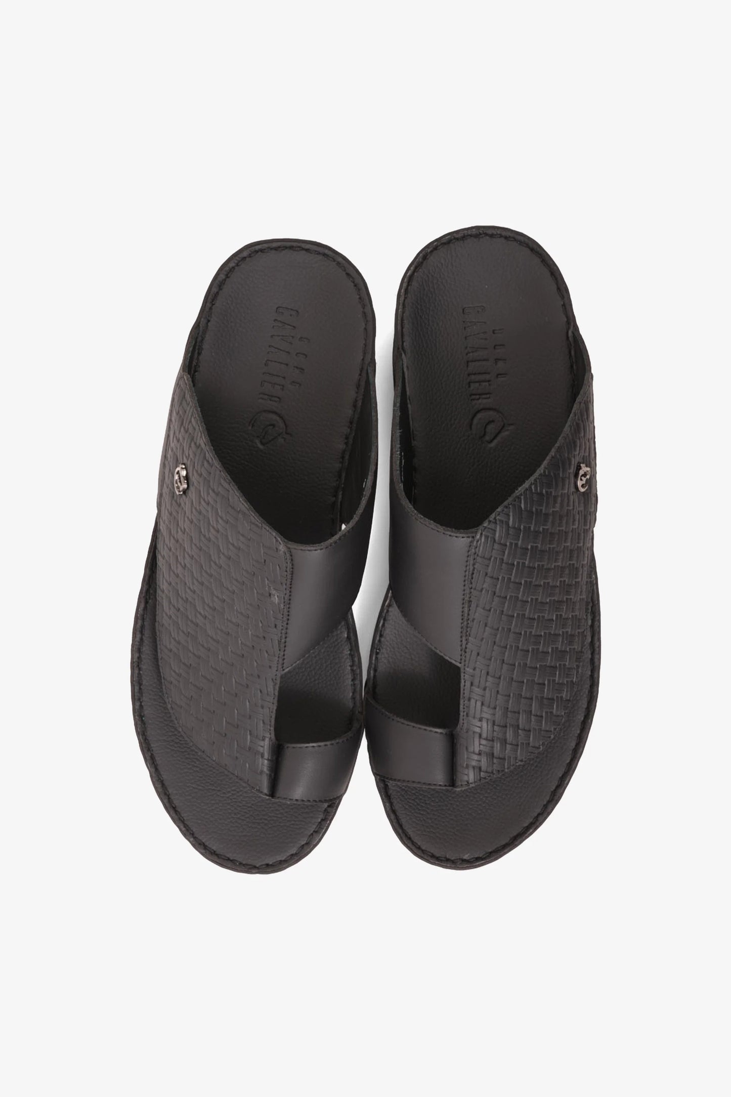 Cavalier Uomo Men's Elite Handcrafted Leather Arabic Sandals Black MSDCV1118