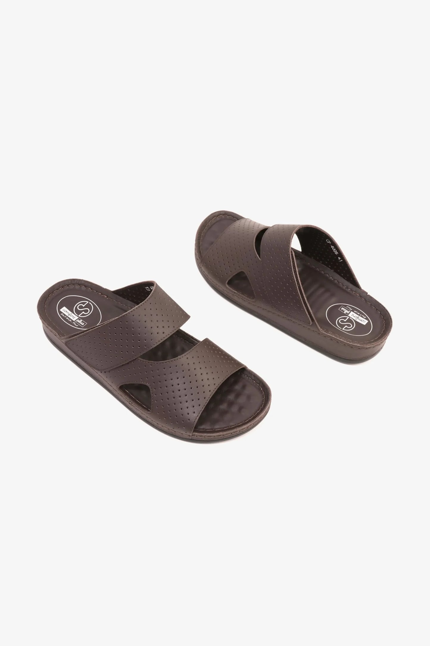 Comfort Plus Men's Textured Slip-On Arabic Sandals Brown MSDCP4005