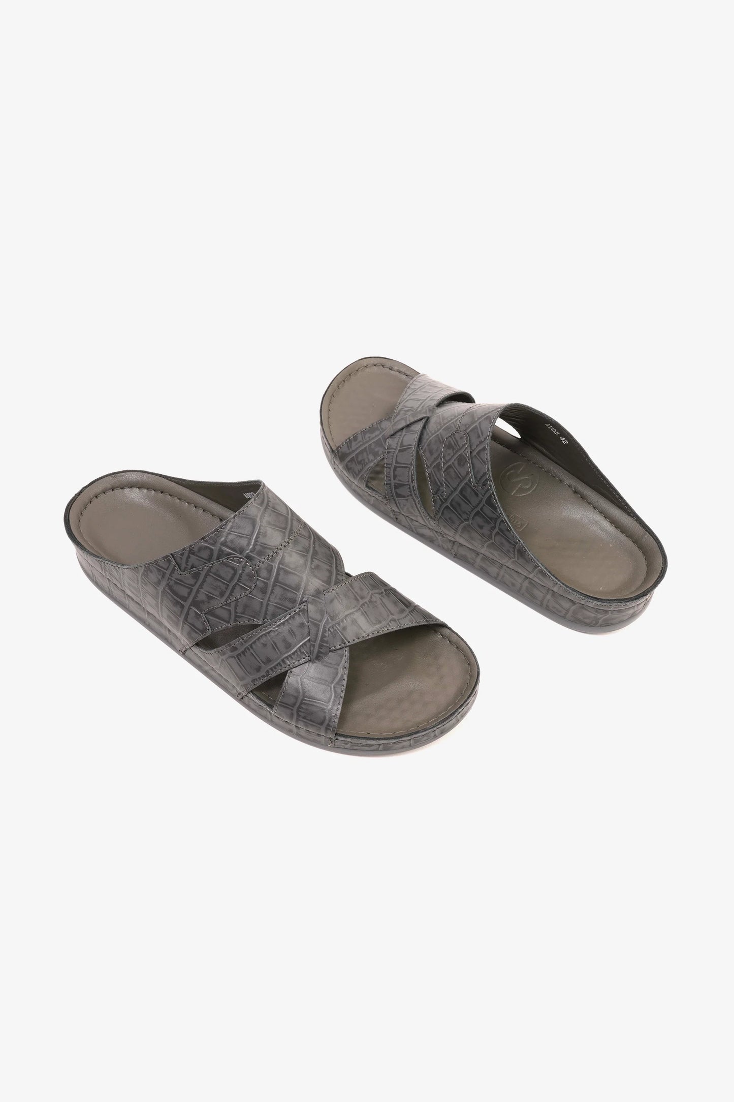 Comfort Plus Men's Cushioned Arabic Sandals Grey MSDCPAV03