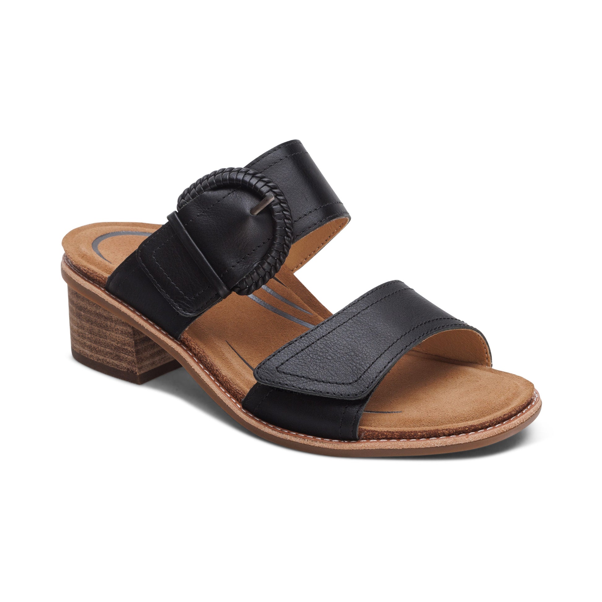 AETREX TATIANA BLOCK WEDGE  BLACK - Sole Therapy