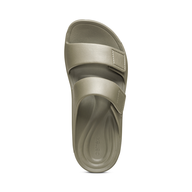 Aetrex Milos Orthotic Slides Men Army - Sole Therapy