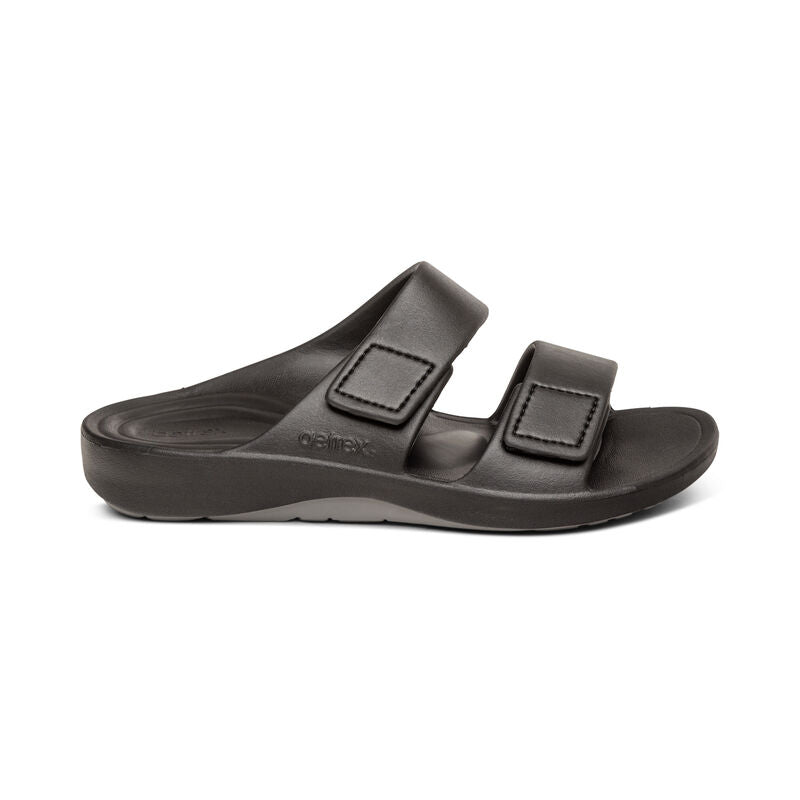 Aetrex Milos Orthotic Slides Men Black - Sole Therapy