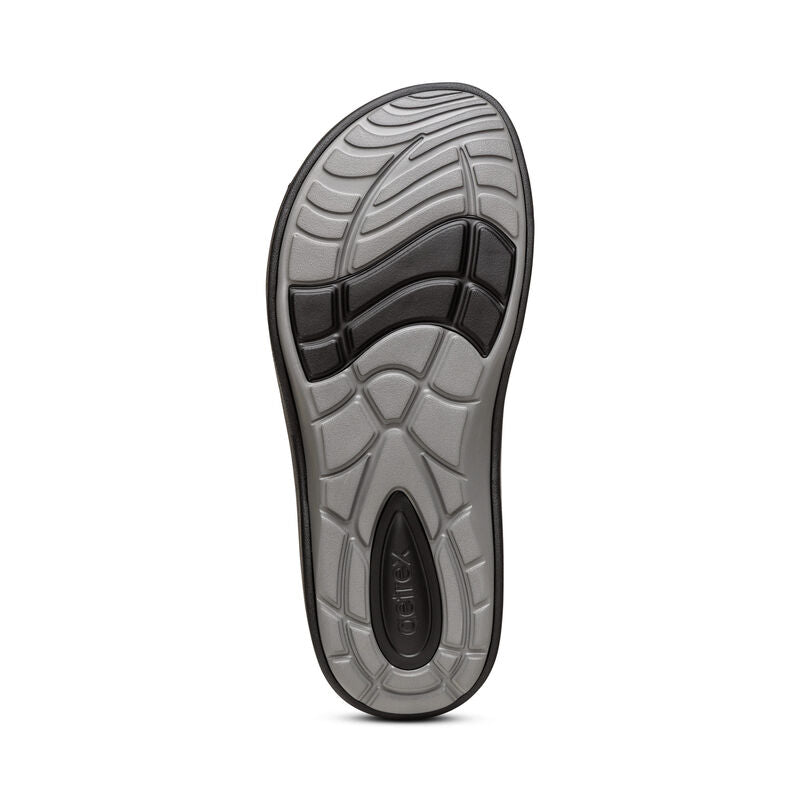 Aetrex Milos Orthotic Slides Men Black - Sole Therapy