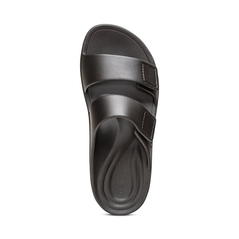Aetrex Milos Orthotic Slides Men Black - Sole Therapy