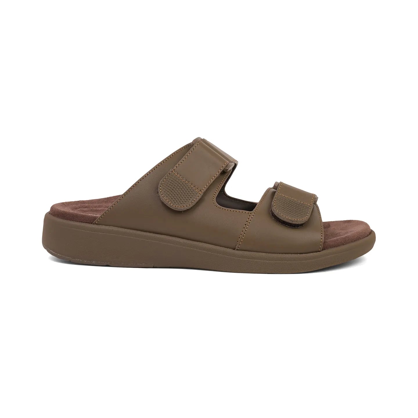 Aetrex Premium Comfort Suede Foot Bed Arabic Sandals Truffle - Sole Therapy