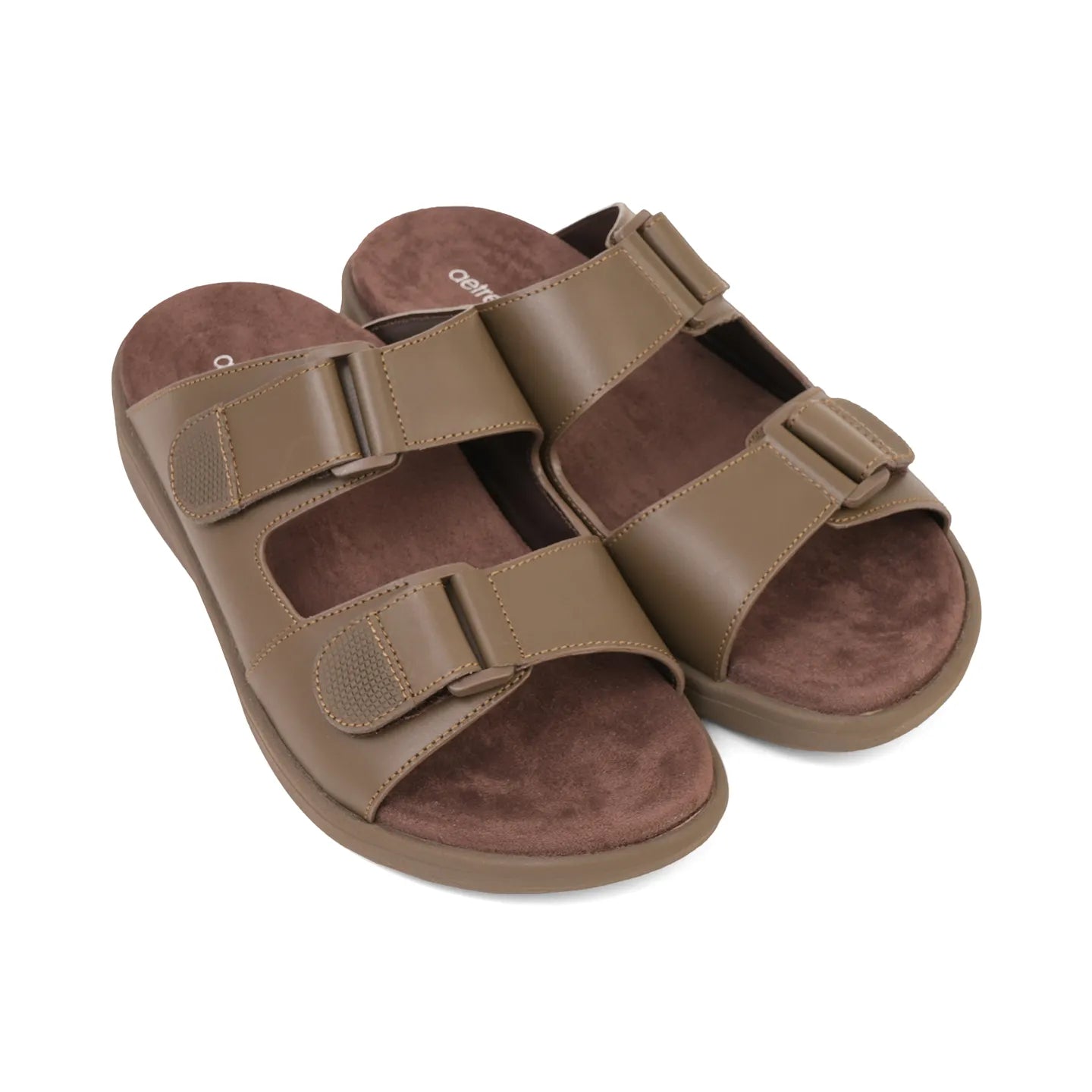 Aetrex Premium Comfort Suede Foot Bed Arabic Sandals Truffle - Sole Therapy