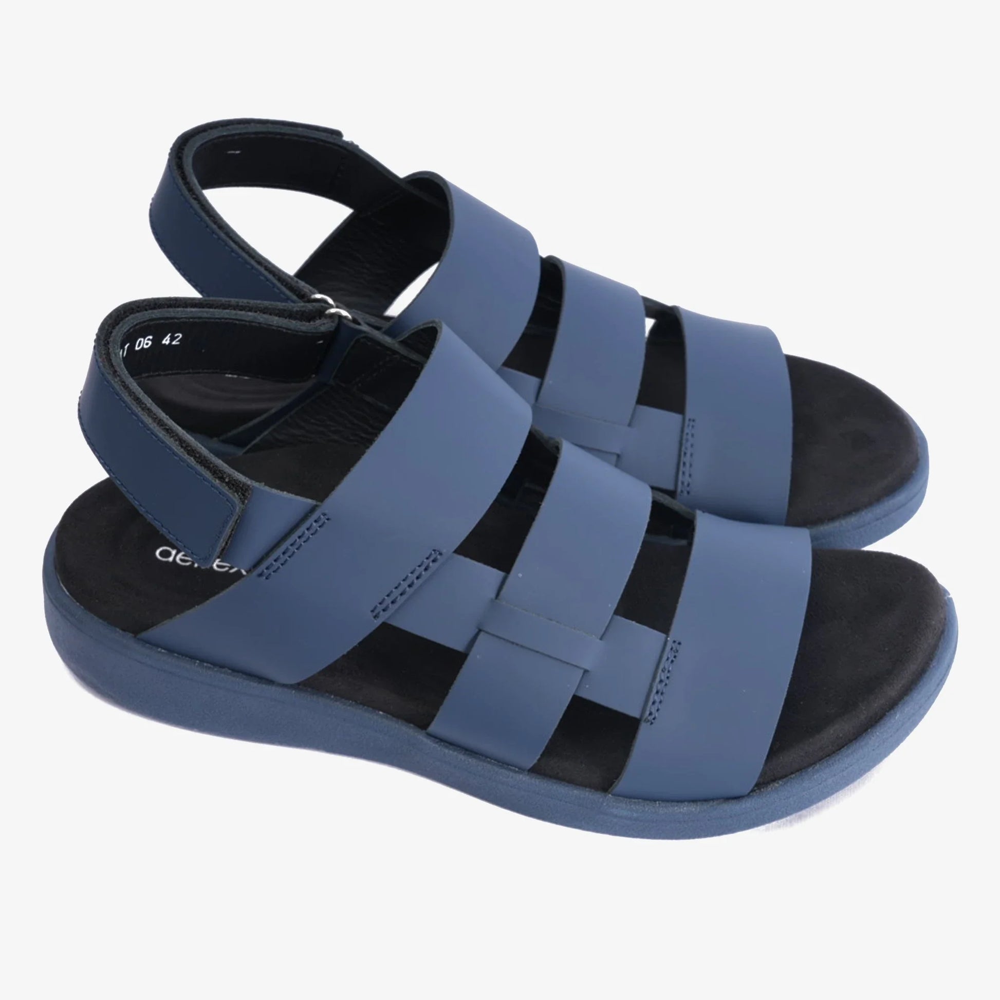 Aetrex White Gladiator Sandals Navy - Sole Therapy
