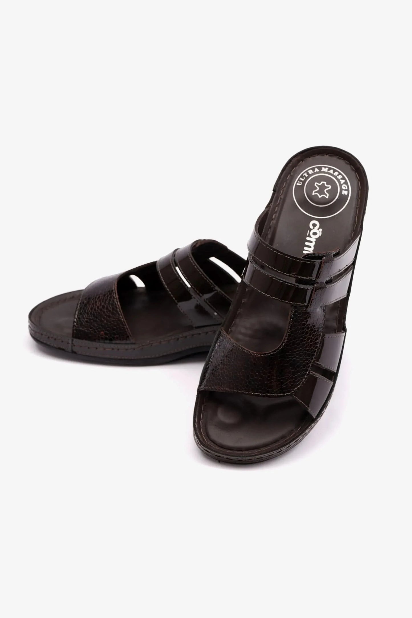 Comfort Plus Women's Croco Print Sandals Brown LSDCP514