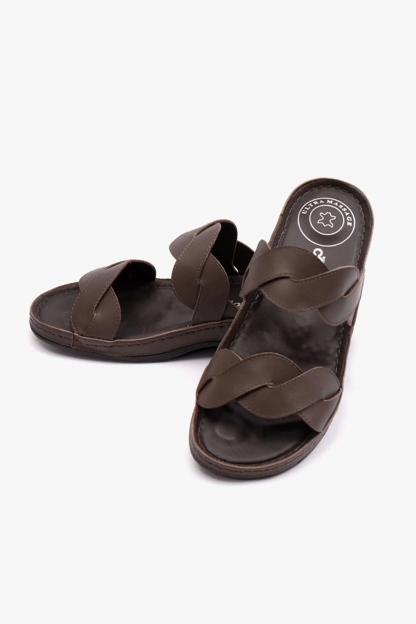 Comfort Plus Women's Matte Leather Sandals Brown CP513