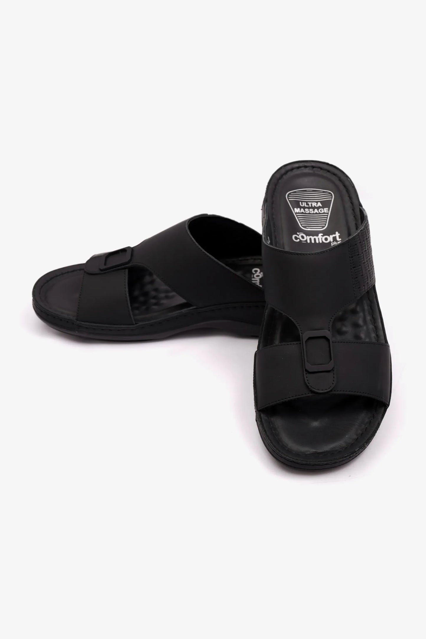 Comfort Plus Men's Stylish Trim Sandals Black MSDCP7706