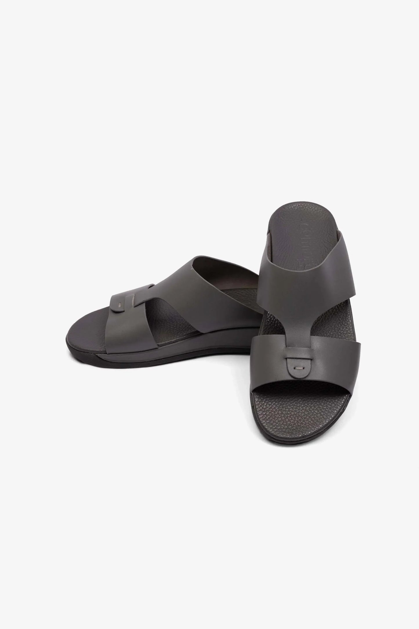 Comfort Plus Men's Matte Leather Anti-Skid Sandals Grey MSDCPJY076