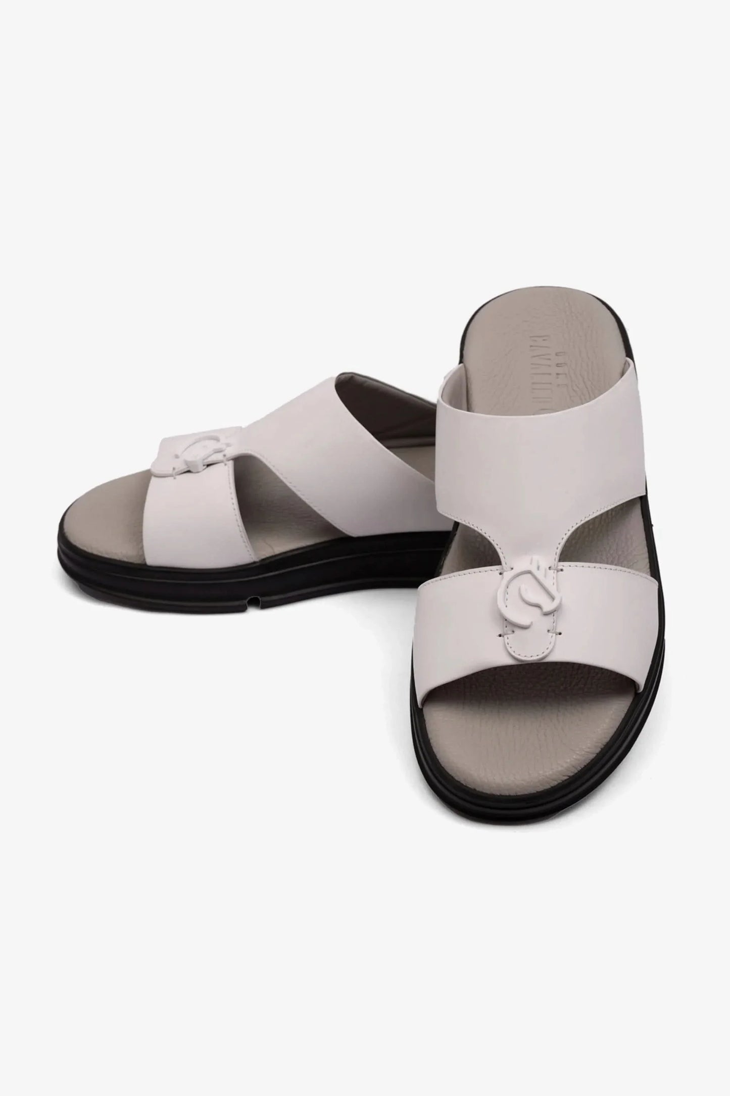 Cavalier Uomo Men's Lightweight Matt Leather Sandals White MSDCVLEO402