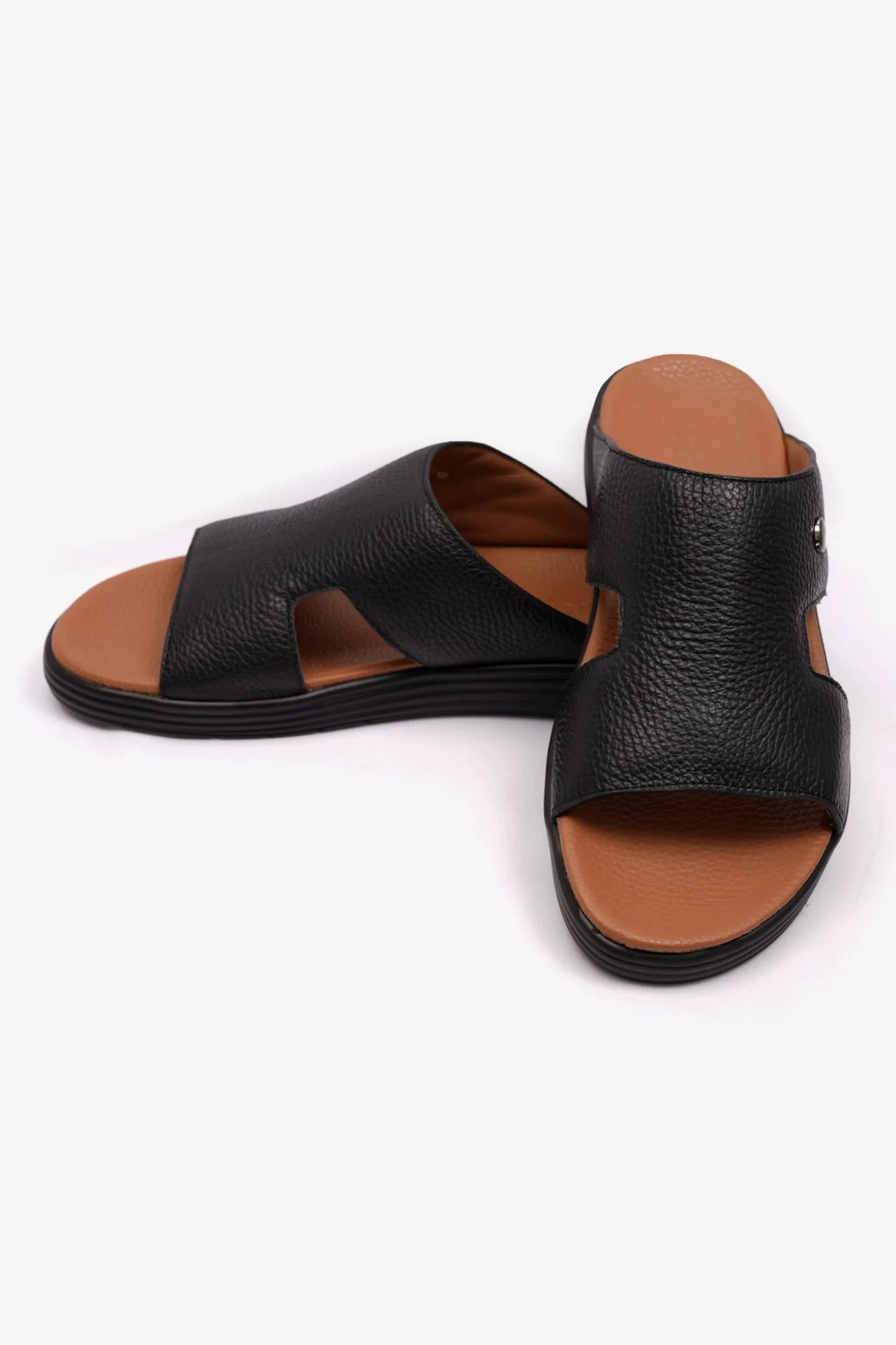 Comfort Plus Men's Soft Milled Arabic Sandals Black MSDCPFAR604