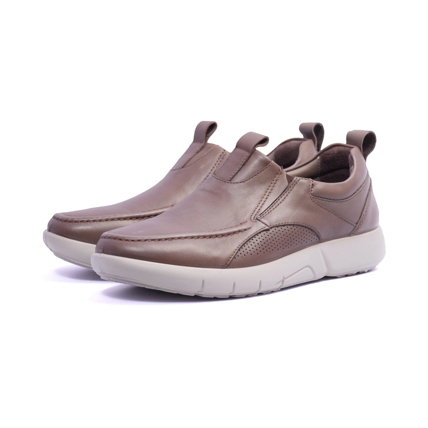Comfort Plus Classic Leathers Loafers Slip-On Taupe - Sole Therapy