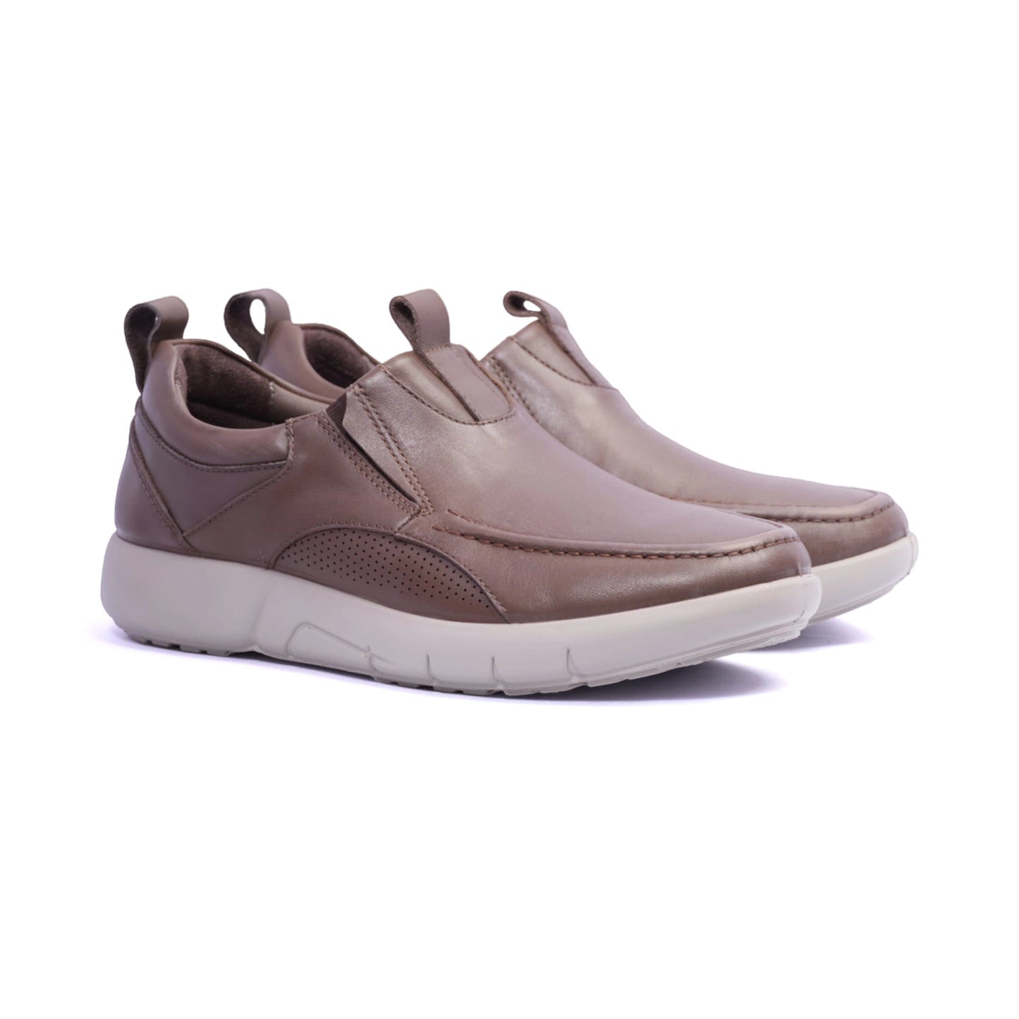 Comfort Plus Classic Leathers Loafers Slip-On Taupe - Sole Therapy