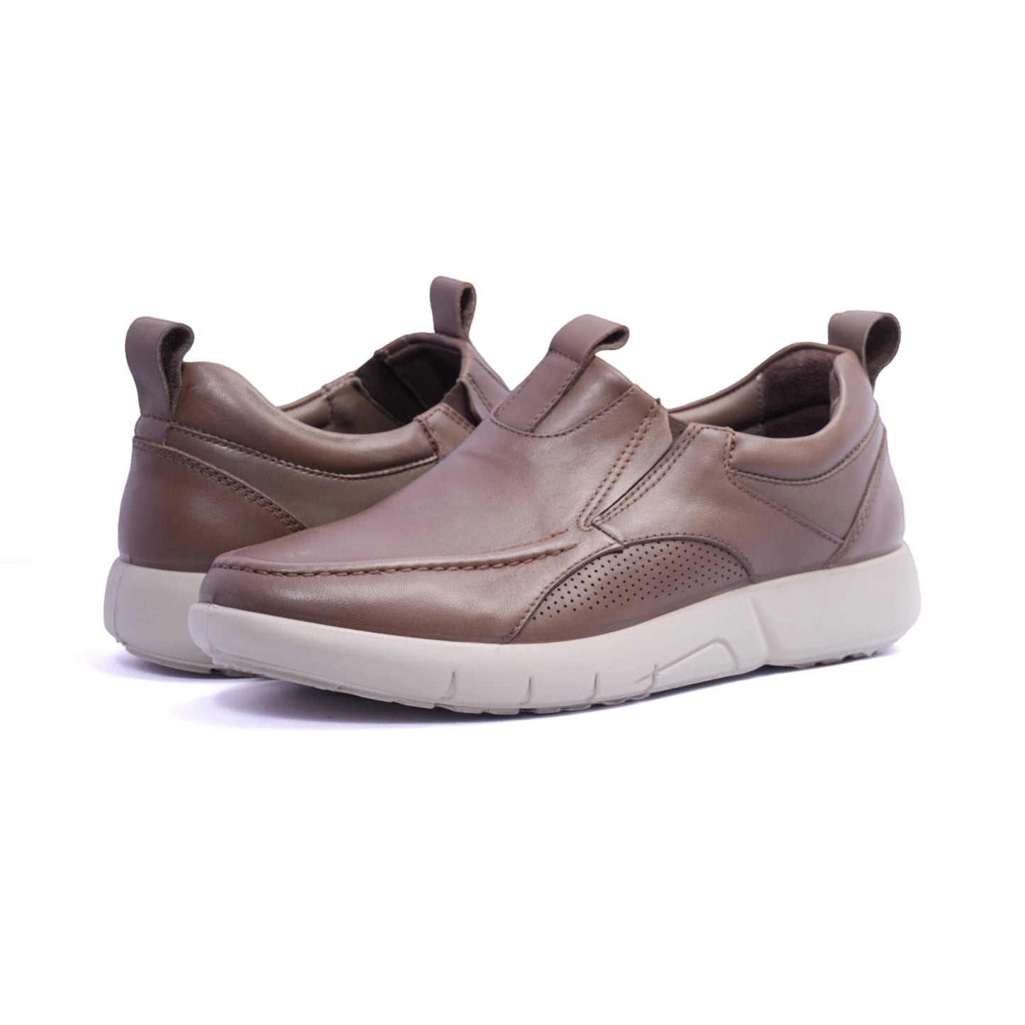 Comfort Plus Classic Leathers Loafers Slip-On Taupe - Sole Therapy