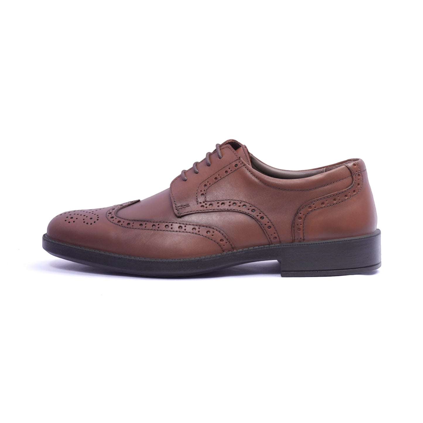 Comfort Plus Men's Leather Brogue Shoes Tan - Sole Therapy