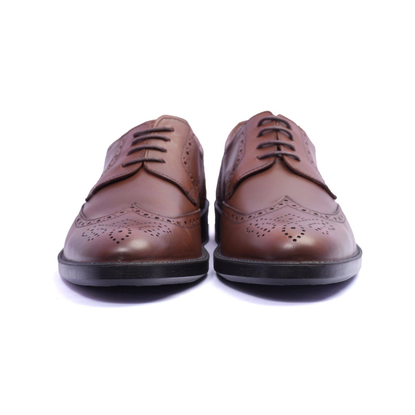 Comfort Plus Men's Leather Brogue Shoes Tan - Sole Therapy