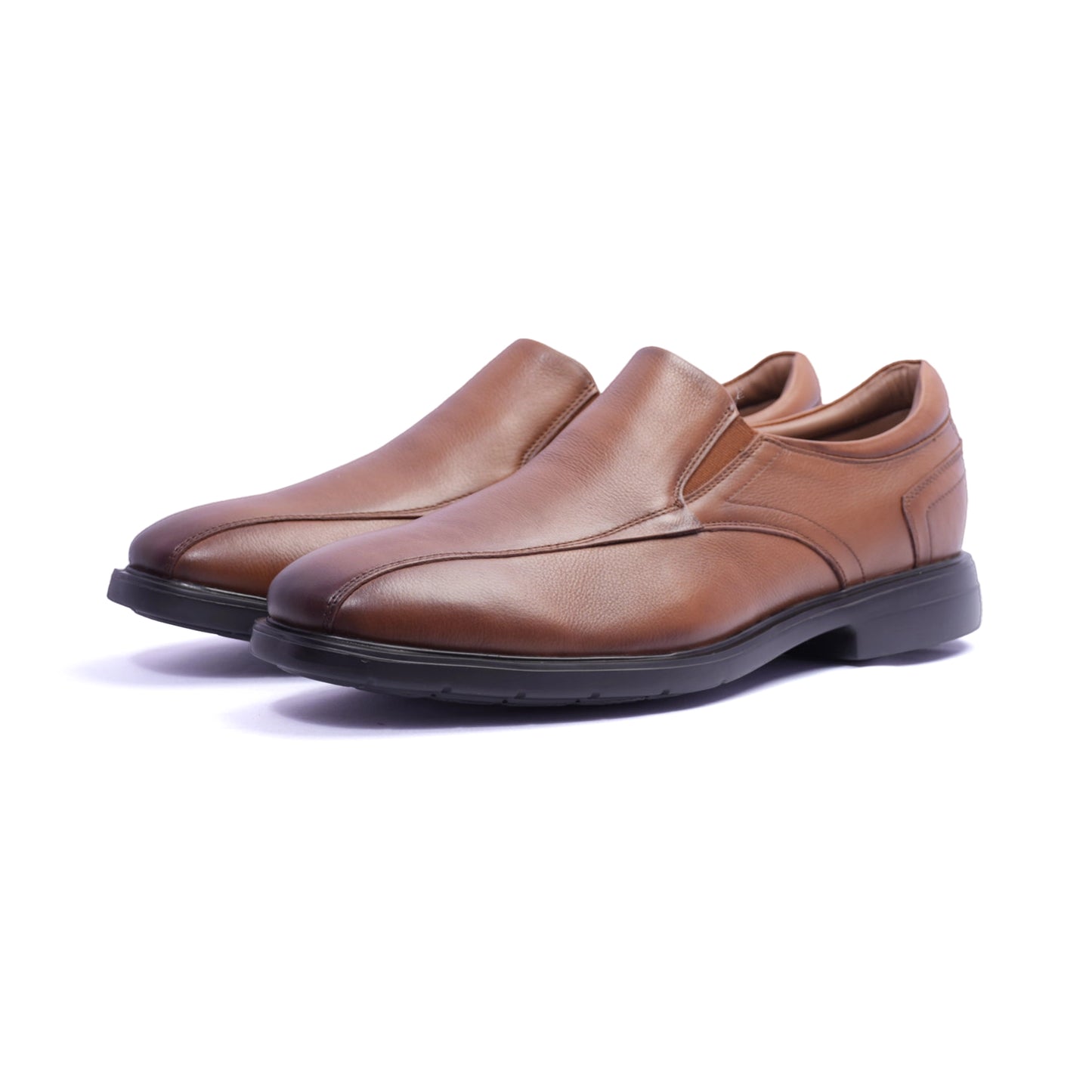 Comfort Plus Men's Leather Derby Shoes Dark-Tan - Sole Therapy
