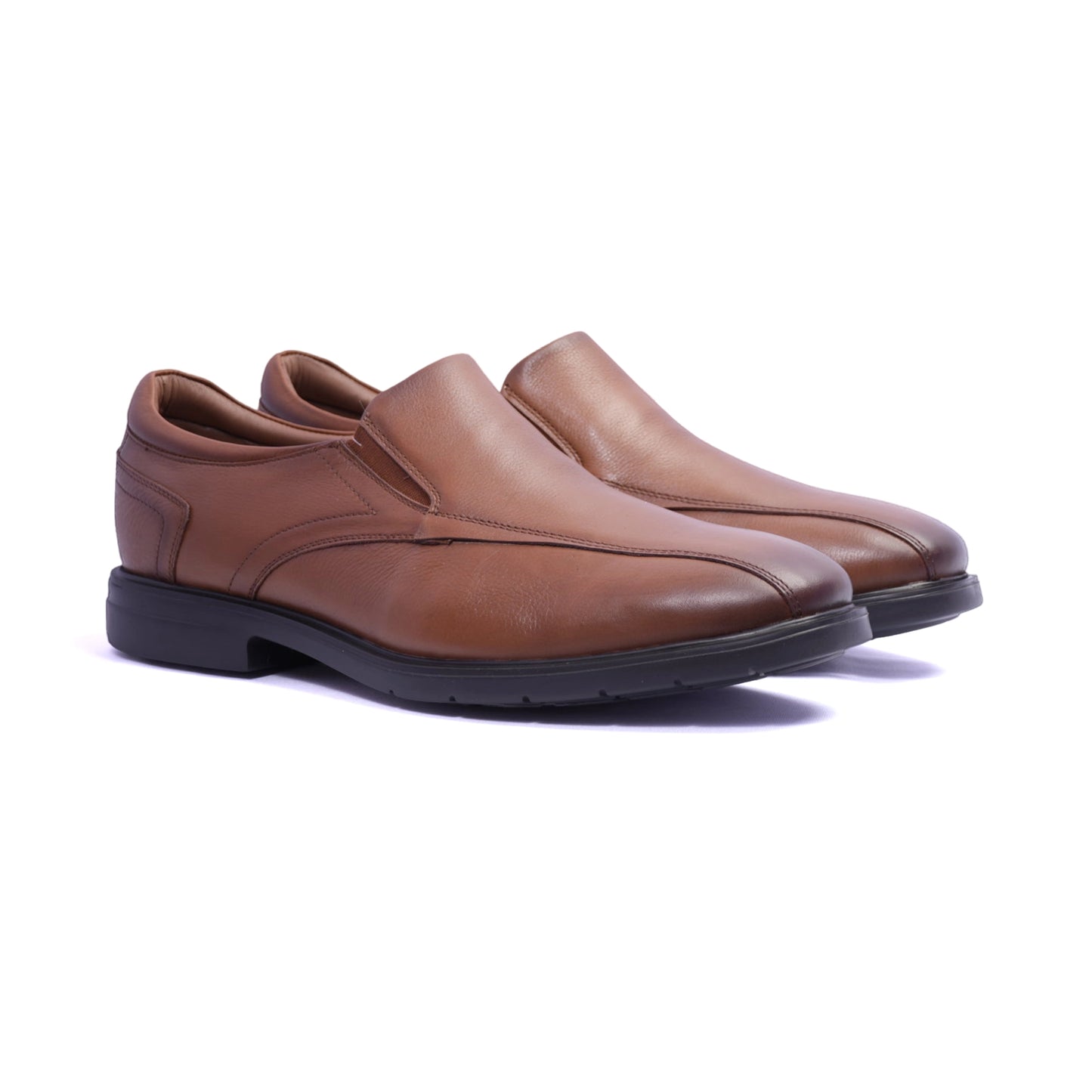 Comfort Plus Men's Leather Derby Shoes Dark-Tan - Sole Therapy