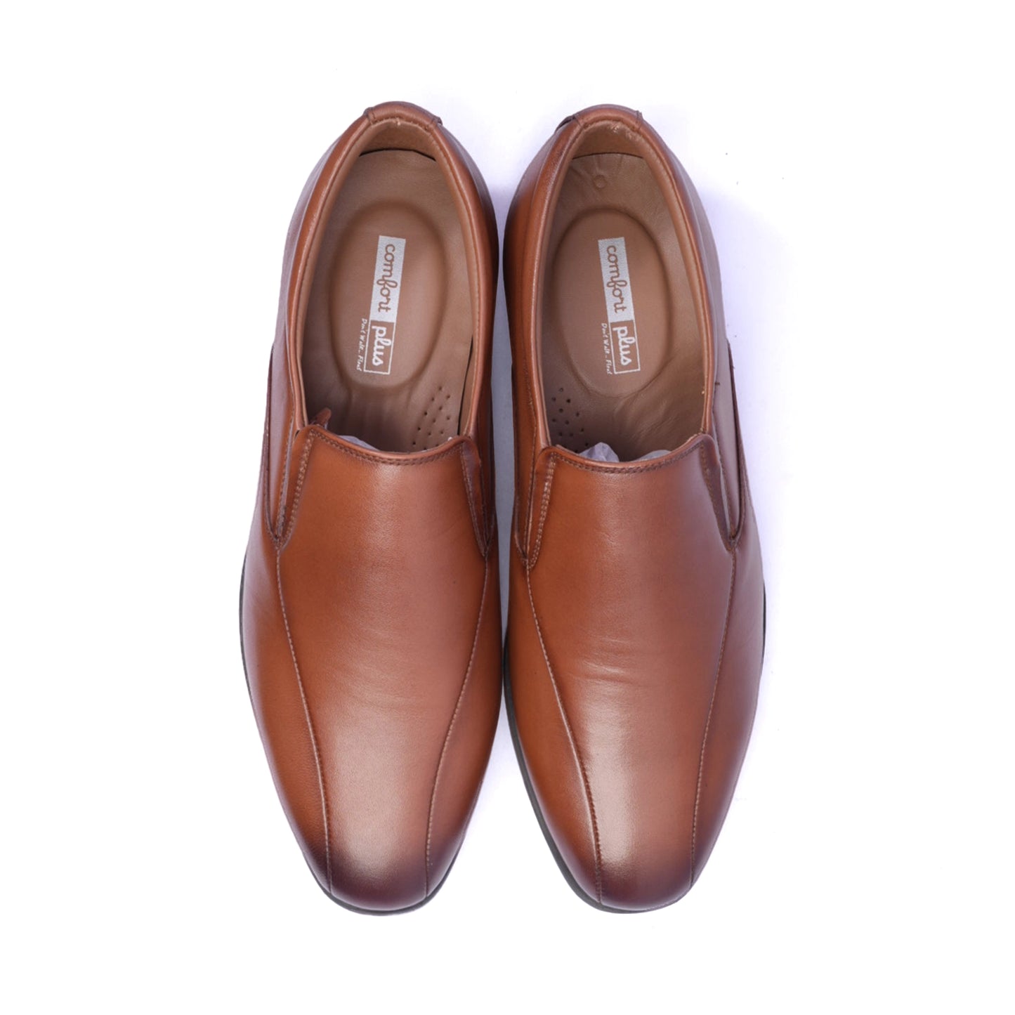 Comfort Plus Men's Leather Derby Shoes Dark-Tan - Sole Therapy