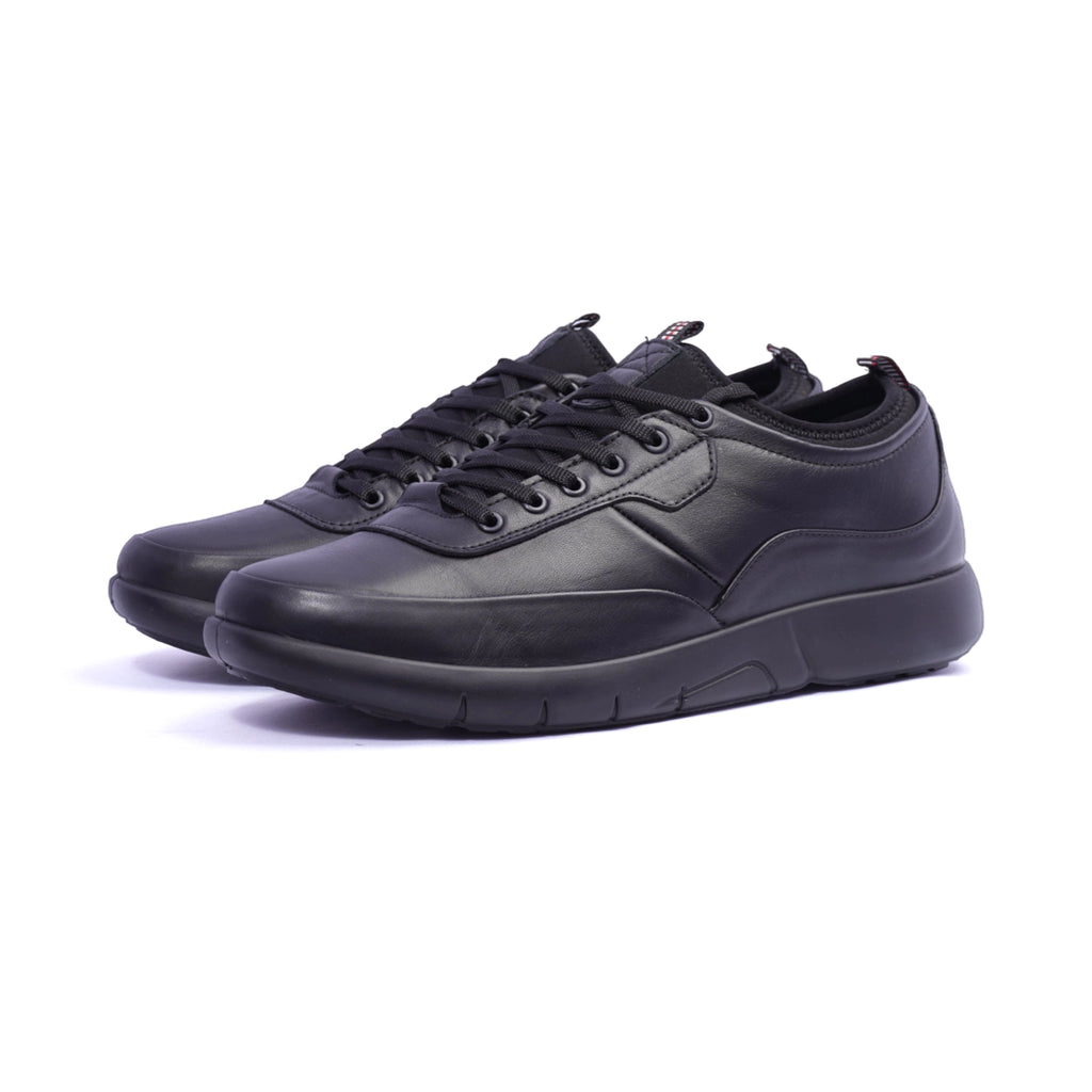 Comfort Plus Men's Stylish Leather Sneakers Black - Sole Therapy