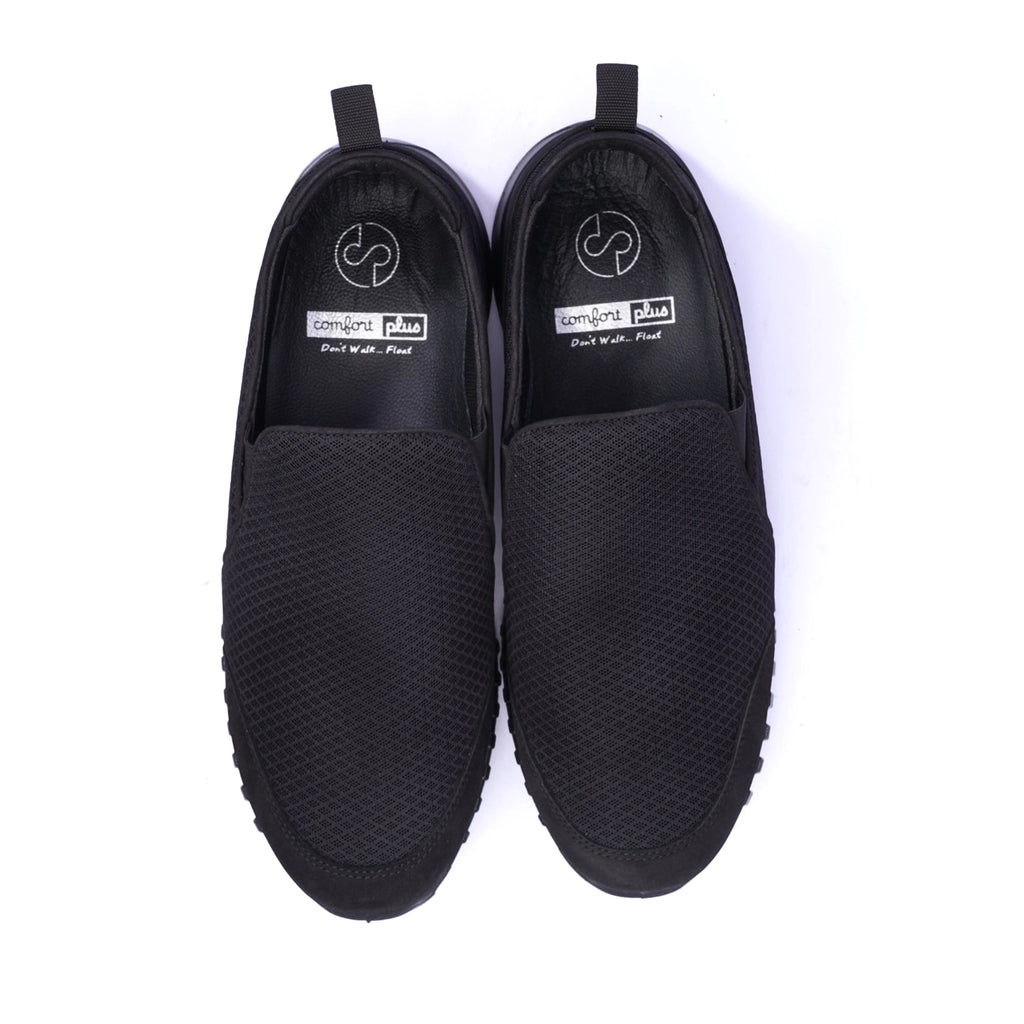 Comfort Plus Mesh Slip-On Sneaker For Men's Black - Sole Therapy