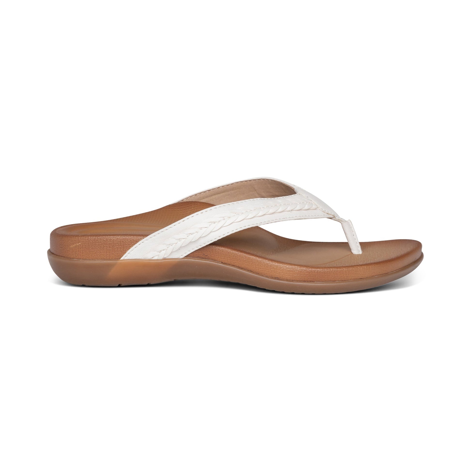 Emmy Braided Thong Sandals White - Sole Therapy