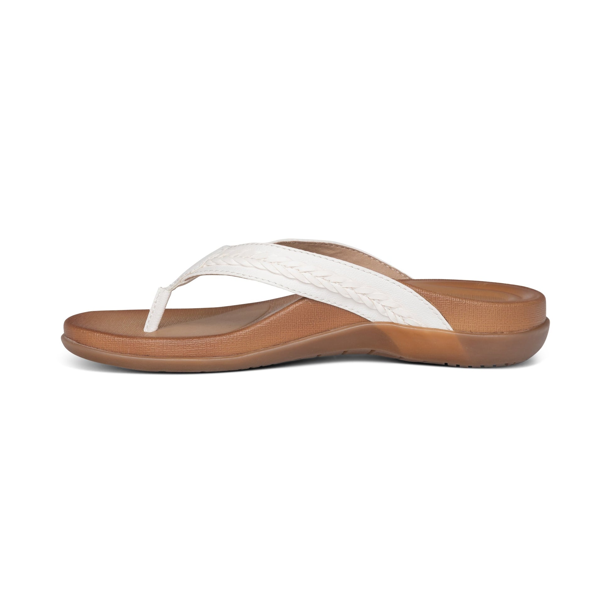 Emmy Braided Thong Sandals White - Sole Therapy