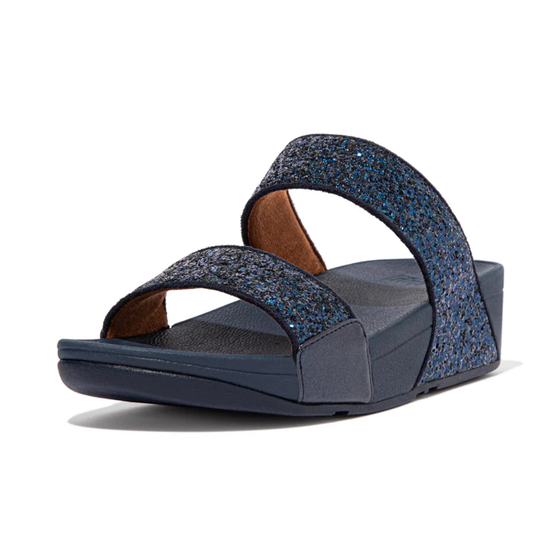 FITFLOP WOMENS LULU GLITTER SLIDES - MIDNIGHT NAVY - Sole Therapy