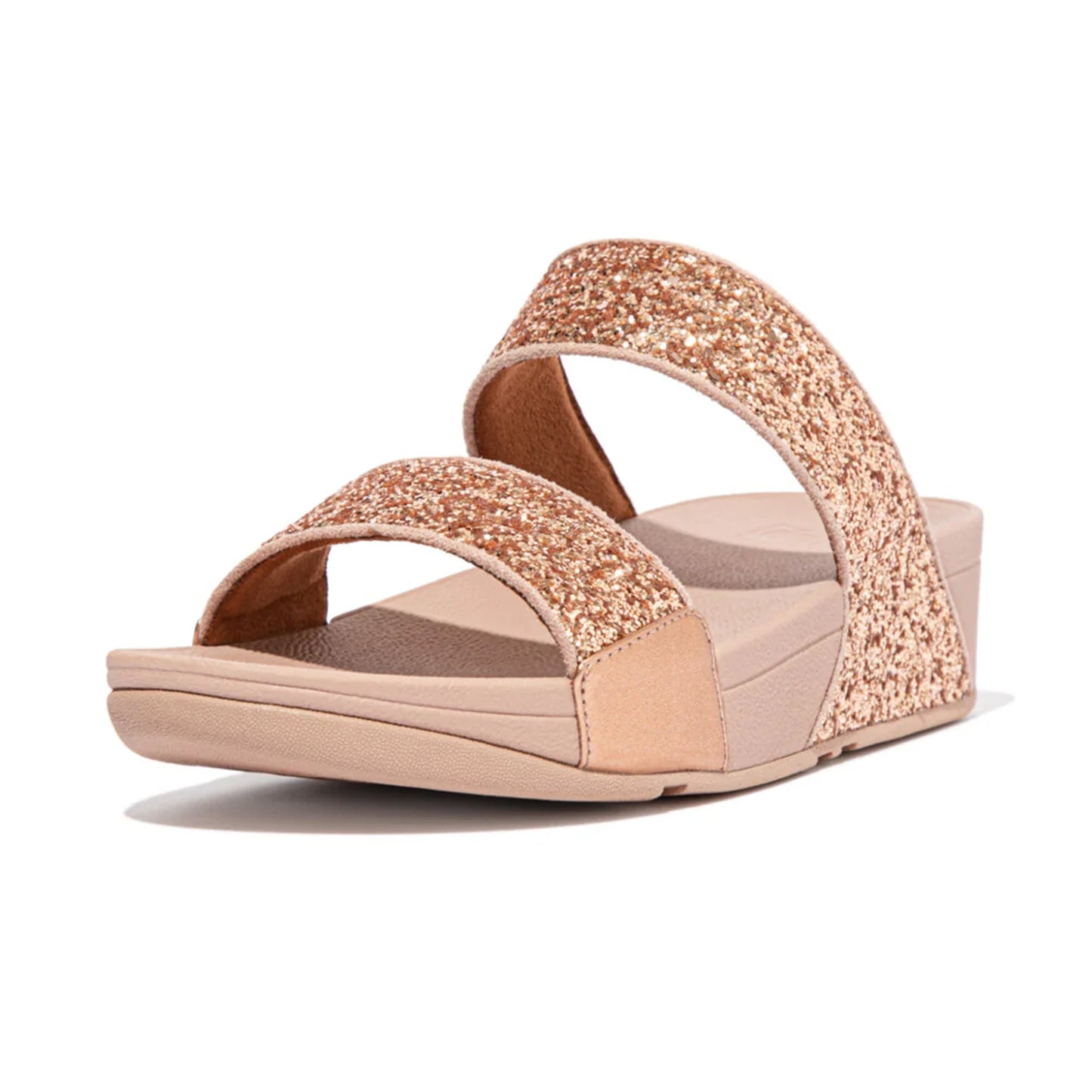 FITFLOP WOMENS LULU GLITTER SLIDES - ROSE - Sole Therapy