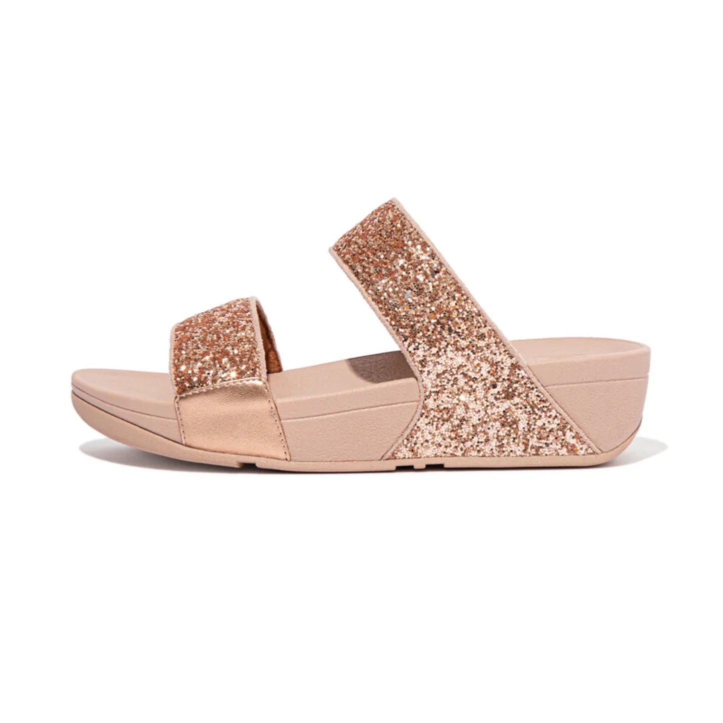 FITFLOP WOMENS LULU GLITTER SLIDES - ROSE - Sole Therapy