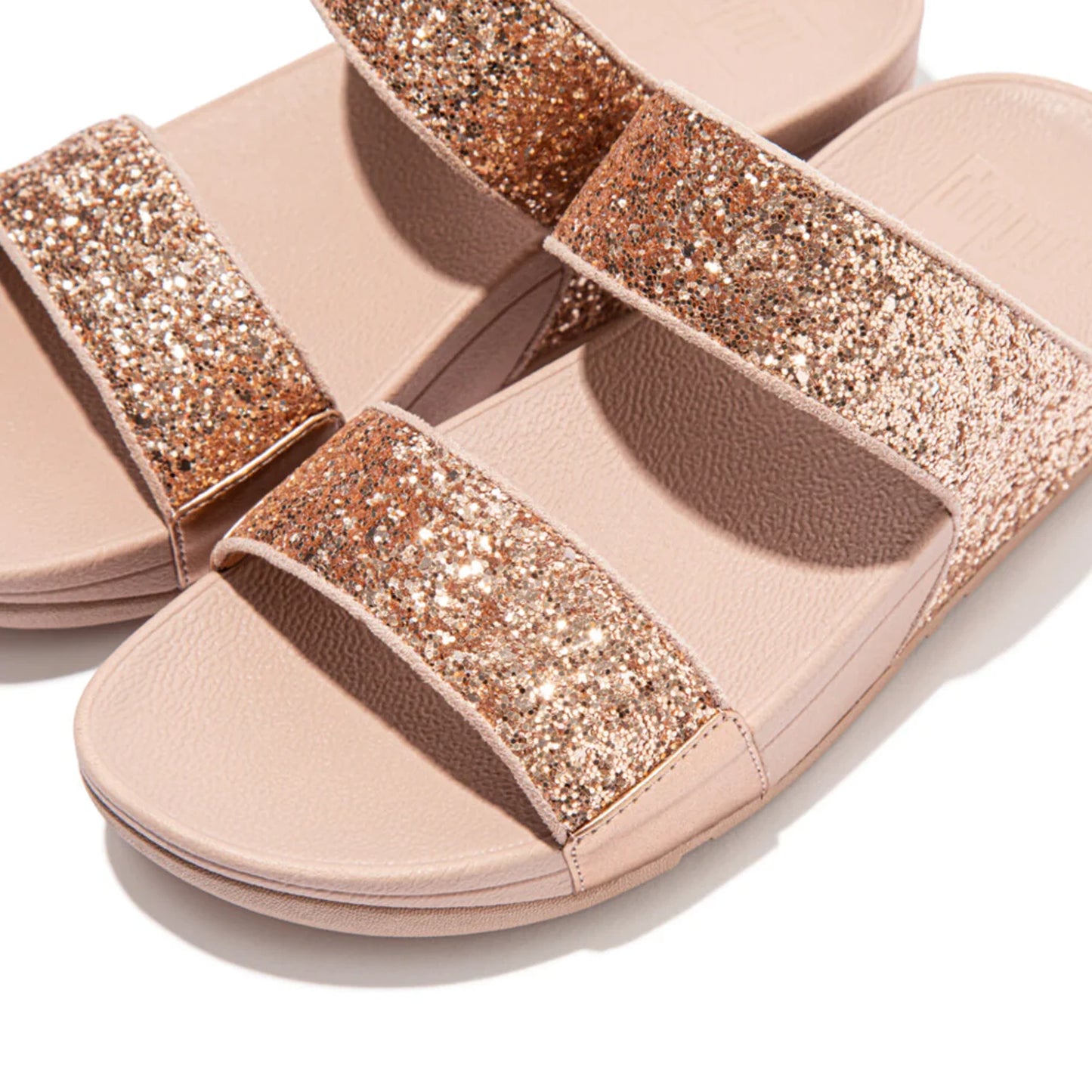 FITFLOP WOMENS LULU GLITTER SLIDES - ROSE - Sole Therapy