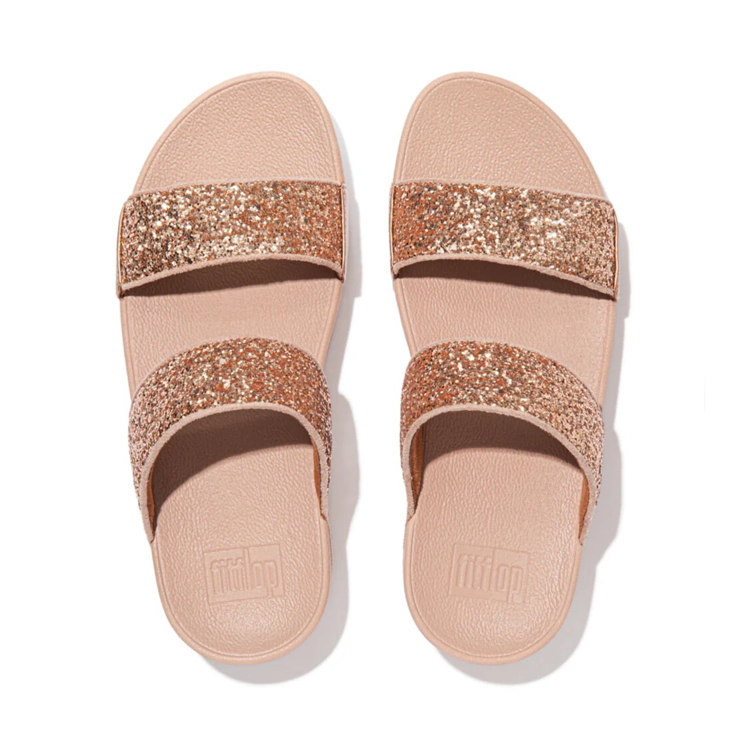 FITFLOP WOMENS LULU GLITTER SLIDES - ROSE - Sole Therapy