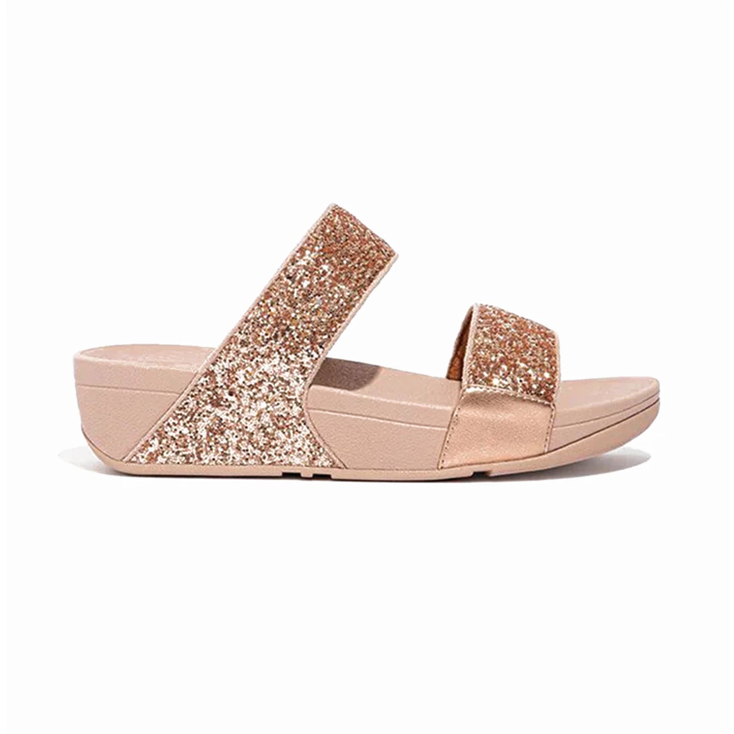 FITFLOP WOMENS LULU GLITTER SLIDES - ROSE - Sole Therapy