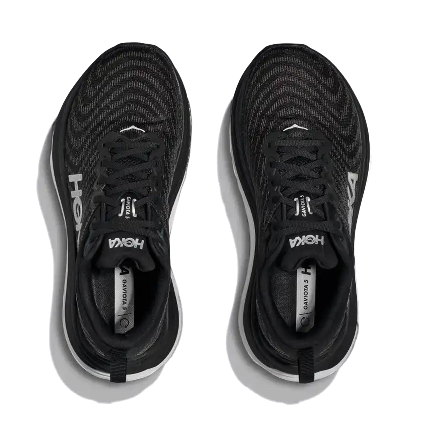 HOKA MENS RUNNING SHOES GAVIOTA 5 BLACK/WHITE - Sole Therapy
