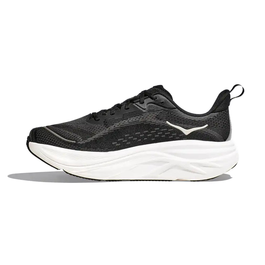 HOKA MENS RUNNING SHOES SKY FLOW BLACK/WHITE - Sole Therapy
