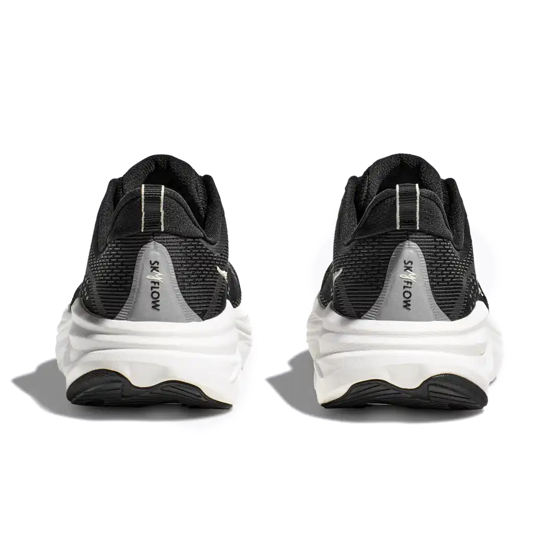 HOKA MENS RUNNING SHOES SKY FLOW BLACK/WHITE - Sole Therapy