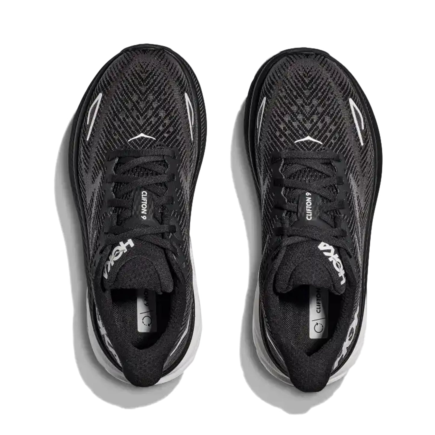 HOKA WOMEN'S RUNNING SHOES CLIFTON 9 BLACK/WHITE - Sole Therapy