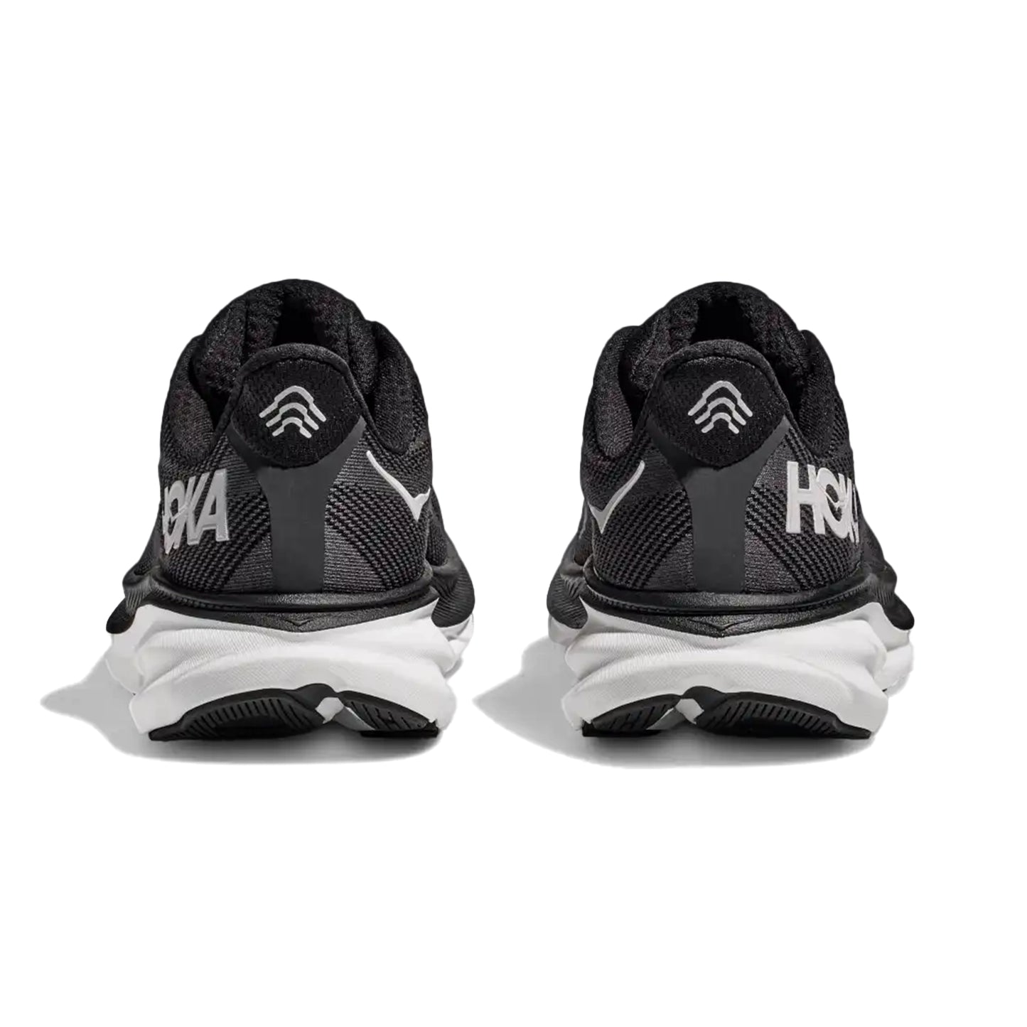 HOKA WOMEN'S RUNNING SHOES CLIFTON 9 BLACK/WHITE - Sole Therapy